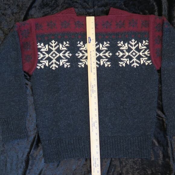 Meier & Frank 100% Wool Sweater Handmade Norway Fair Isle Fjord Nordic Snowflake - Picture 4 of 11